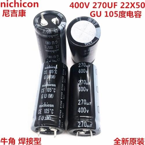 3PCS 270uf 400v Nichicon GU/GN 22x50mm 400V270uF Snap-in PSU Capacitor