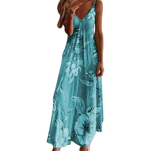 Plus Size Sexy Sleepwear Womens Nightie Sexy V-neck Sleeveless Camisole Printed Long Night Dress Ladies Nightgown Nightwear 5XL