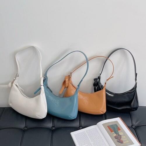 2021 Fashoin Zipper Women‘s Bag Baguette Korean Designer Small Handbags Lady Shoulder Crossbody Bag Female Oxter Bag Whole Sale