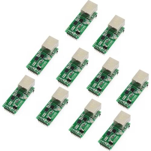 Q18042-10 10PCS USR-TCP232-T2 Tiny Serial Ethernet Converter Module Serial UART TTL to Ethernet TCPIP Module