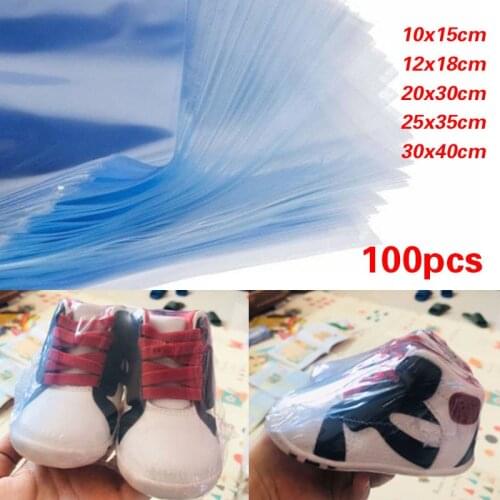 100pcs PVC Shoes Heat Shrink Film Bag Transparent Sealing Film Dustproof Anti-Oxidation Home Storage Bag