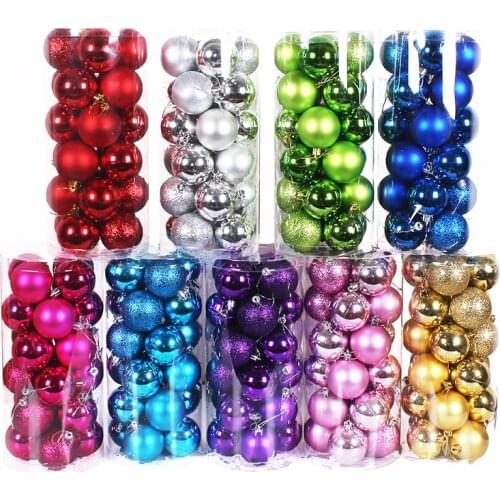 24pcs/lot 30mm Christmas Tree Decor Ball Bauble Xmas Party Hanging Ball Ornament Decorations For Home Christmas Decorations Gift
