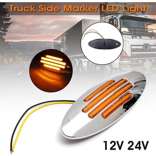 24V LED Side Marker Lights Car External Lights Warning Tail Light Signal Brake Lamps for Truck Trailer Lorry Bus