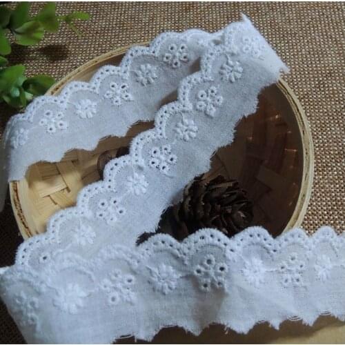 5 Meters Off White Color Beautiful Cotton Lace Fabric Embroidered Cotton Lace Trim DIY Craft 3cm