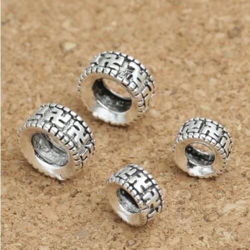 925 Silver Jewelry Fengshui Symbol Spacers Real Sterling Silver Wanzi Symbol Beads Pure Silver Jewelry Beads Jewelry Spacers