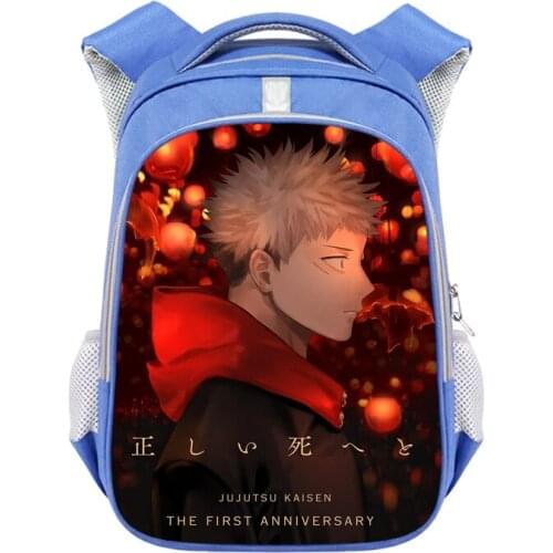 Anime Figure Jujutsu Kaisen Polyester Backpacks Reducing Weight Relecting Light Crossbody Bags Travel Loptop Computer Packs