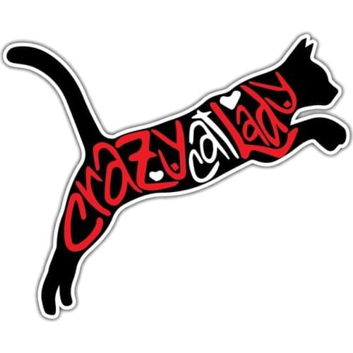 Crazy Cat Lady Pet Car-Sticker Automobiles Motorcycles Window Bumper Laptop Vinyl Decal PVC Decorative Goods Apply To Car Door