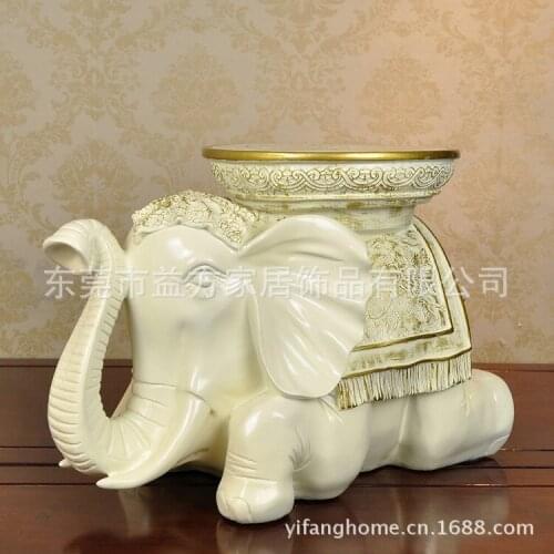 Beige Lucky elephant stool changing his shoes Home Decoration creative crafts ornaments decorations wedding gifts