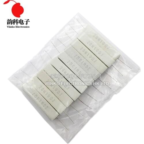 10pcs 20W 5% Cement Resistor Power Resistance 0.1 ~ 10K 0.1R 0.5R 10R 50R 0.22 0.33 0.5 1 2 5 8 10 20 30 50 100 1K 1.5K 2K ohm