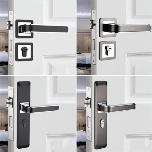 Zinc Alloy Door Handle Lock Modern Home Security Door Lock Bedroom Silent Gate Locks Interior High Quality Hardware Accessories