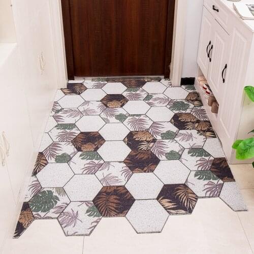 Geometric Doormat Carpet For Entrance Living Room Bedroom Hallway Bathroom PVC Kitchen Mats Carpet Non-slip Can Be Cut Doormat