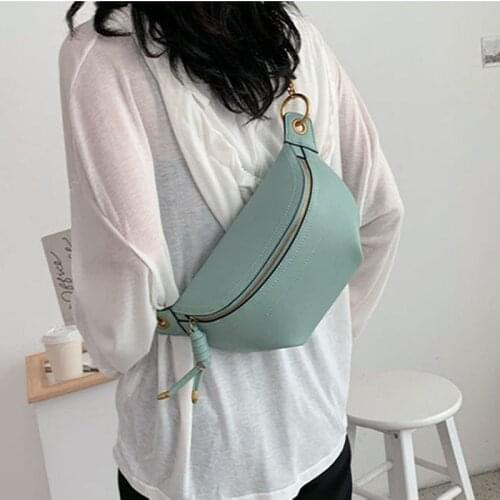 High quality Leather Women Waist Packs Leather Belt Bags Lady Shoulder Wild Messenger Fashion Chest Crossbody Bag Pouch 2020