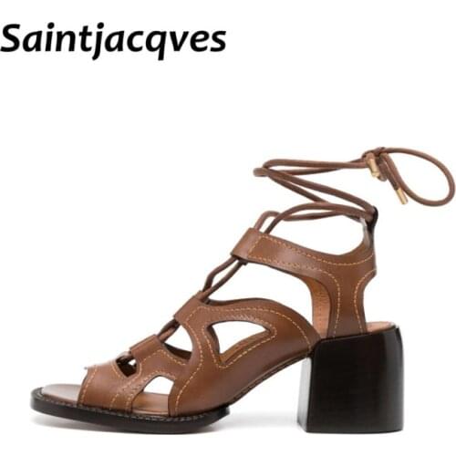 Summer Black Platform Sandals Chunky Block Heels Punk Shoes Gothic Ladys Sandalias Rome Womens Gladiator Sandal Platform Size45