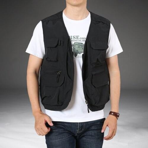 M-6XL Mens Sleeveless Vest Jacket Outdoor Tactical Waistcoat Multi-pockets Fishing Photography Mountaineering Hiking Clothes