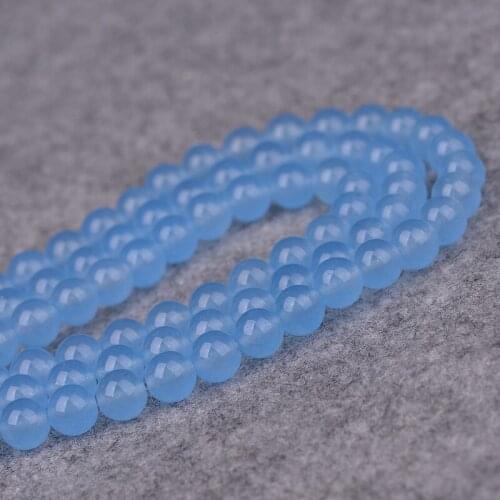 MADALENA SARARA AAAA 4mm/6mm/8mm/10mm/12mm/14mm Genuinel O Aquamarine Quartz Beads Strand 18" For DIY Jewelry Making
