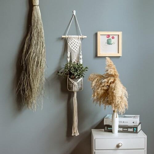 Macrame Plant Hangers Handmade Indoor Hanging Planter Pot Cotton Rope Garden Creative Woven Net Bag Tapestry Living Room Pendant