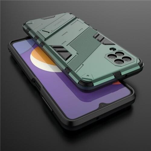 Rugged Armor Shockproof Case for Samsung Galaxy M12 Colorful Bracket Anti-Fall Protection Cover for Galaxy M12 Hard Phone Coque