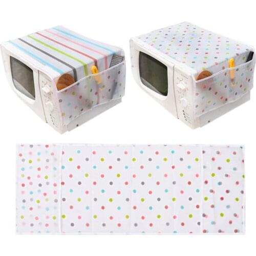 85*35cm Colorful Pattern Kitchen Microwave Cover Waterproof Oil-proof Anti-dust Protector with Pockets Multifunction Dust Covers