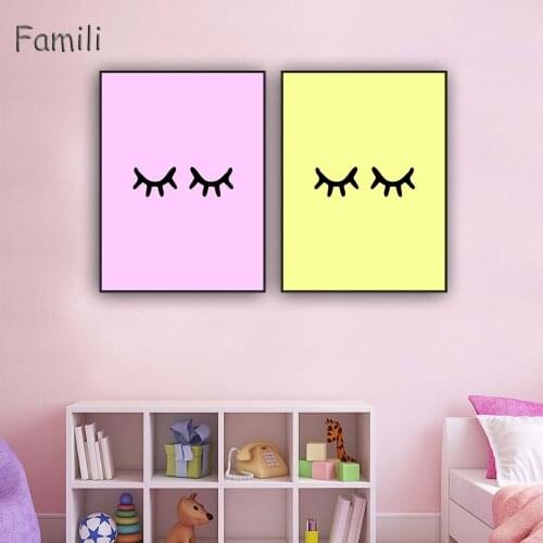 Nordic Minimalist Cute eyesTypography Motivational Life Quotes Big Art Print Poster Wall Picture Canvas Painting Home Deco