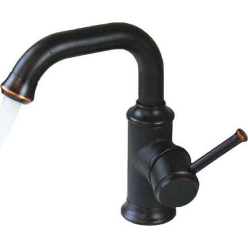 Black Oil Rubbed Bronze Antique Brass Kitchen Wet Bar Bathroom Vessel Sink Faucet Swivel Spout Mixer Tap Single Hole One Handle mnf267