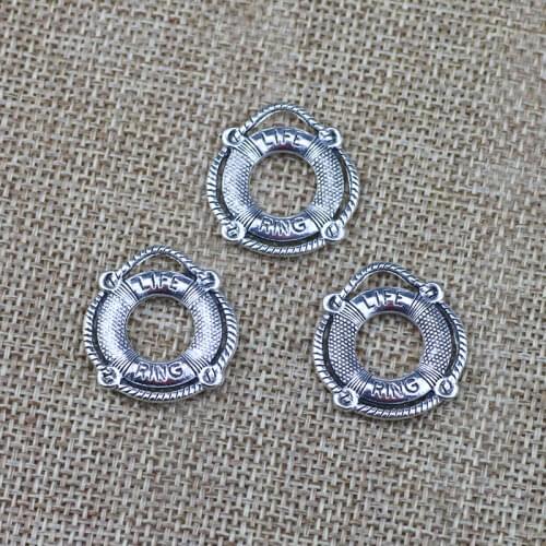 10 Pieces 21*23mm Mixed Alloy Antique Silver Color Life Buoy Medical Charms Pendant Accessory For DIY Jewelry Making