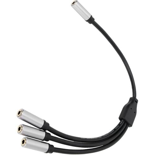 1 Female To 3 Female Splitter Extension Audio Cable 30cm 3.5mm Audio Cables Gold Plated Connectors