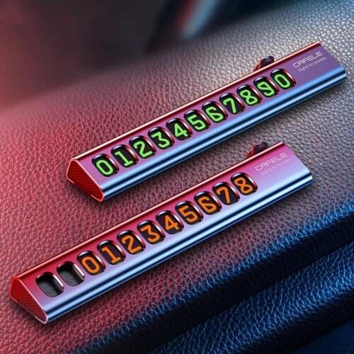 Universal Car Temporary Parking License Plate Phone Number in the Car Luminous Automotive Park Stop Card