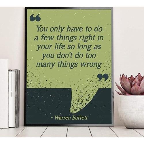Warren Buffet Best Motivational Positive Poster Wall Decor Inspirational Quotes for Office Home Space Unframed