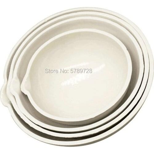 All sizes avaliable Lab 35ml to 1000ml white Ceramic Evaporating dish Round bottom with spout For Chemistry Laboratory