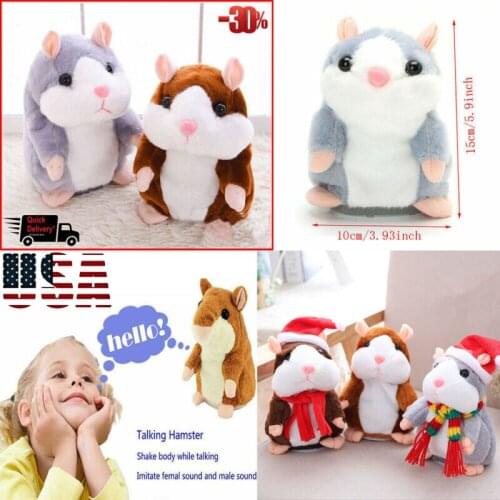 High Quality Cute Cheeky Talking Hamster Mimicry Mouse Pet Plush Christmas Toys Speak Sound Record Gifts For Kid Baby