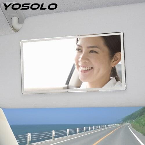 YOSOLO Car Interior Mirror Portable Car Makeup Mirror Universal Stainless Steel Car-styling Auto Sun-Shading Visor HD Mirrors