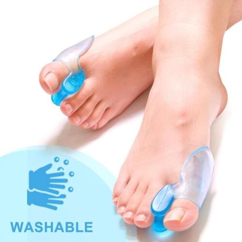 1 Pair Toe Separator Comfortable Straighten Bent Toes Silicone Relieve Pain Foot Fingers Protector Hallux Valgus Care Toe Spacer