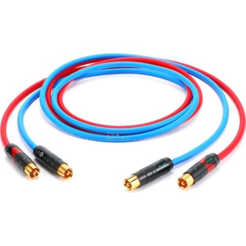 1Pcs custom CANARE GS-6 fever coaxial subwoofer guitar audio cable neutrik RCA gold-plated plug RF2C