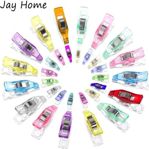 100PCS Multicolor Sewing Clips Plastic Clips Fabric Clamps Quilting Clips for Clothing Clip Sewing Binding Knitting Crafting
