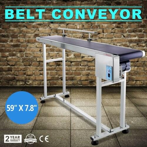 110V Auto Power Slider Bed PVC Belt Electric Conveyor Stainless 250W