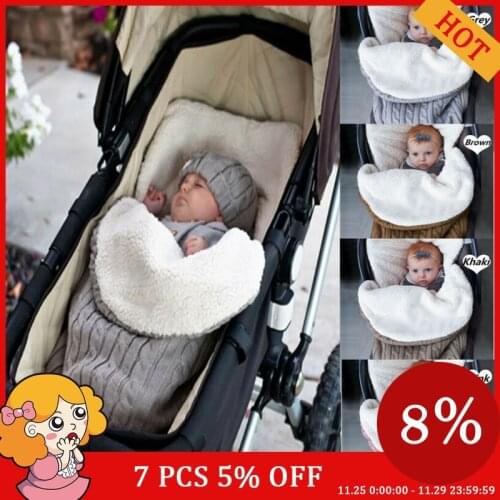 2020 Baby Sleeping Bags Baby Footmuff Liner Pushchair Stroller Car Seat Knitted Fuzzy Winter Warm Sleepwear Baby Wraps