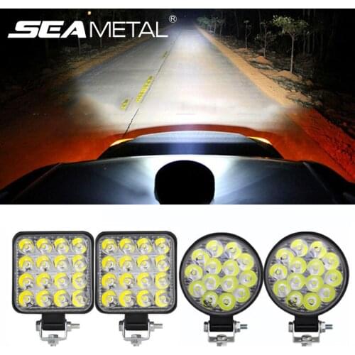 6500K Car Work Light Bar 48W Mini LED Light Spot Floor Combo Light 12V 24V Square Headlight for Trucks Tractor Off Road 4x4 ATV