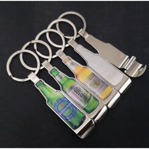 FREE SHIPPING BY DHL 100pcs/lot 2020 New Metal Beer Bottle Shaped Bottle Opener Keychains Blank Bottle Opener Keyrings for Gifts