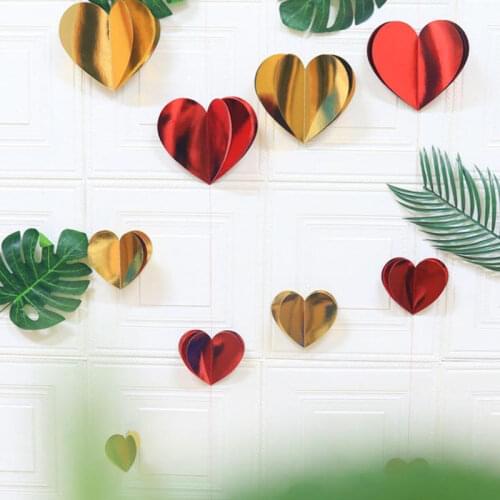 Heart Shaped Paper Garlands Banner Wedding Birthday Baby Shower Hanging Bunting String Flags Curtain Party Decorations Supplies