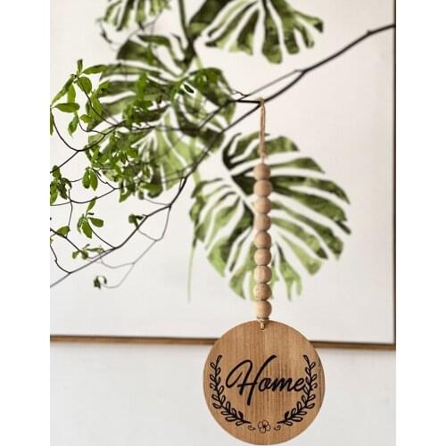 Beads Handmade Country Chic Decor Wooden Hang Tags "Home"