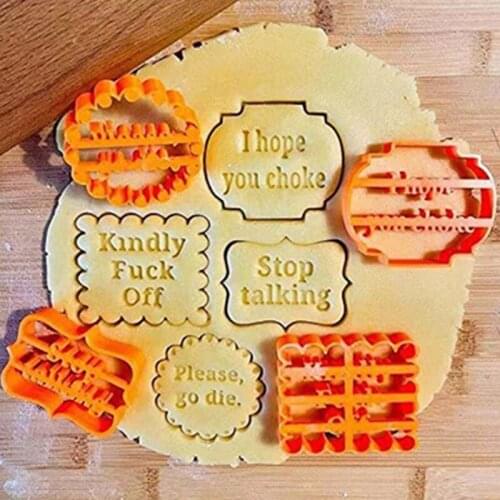 Cookie Molds with Good Wishes Eat Up Negative Emotions and Cookie Molds for Relieving Stress Cookie Molds Baking Biscuit Cutters