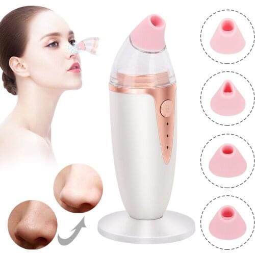Facial Blackhead Remover With Mirror Silicone Suction Tip Electric Silicone Vacuum Pore Cleaner Face Peeling Suction Tool Kit