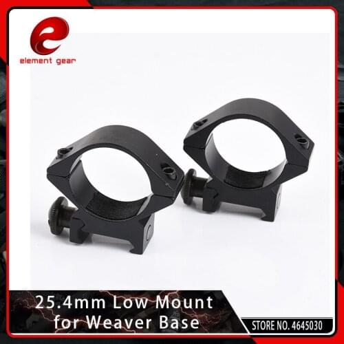 Element 2PCS/Pair Tactical Low Rifle Scope Mount 25.4mm Ring Adapter 20mm Airsoft Scope Weaver Picatinny Rail Mount Black