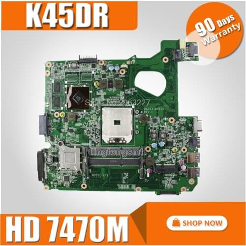 K45DR Motherboard HD7470M 1GB For Asus A45D A45DR K45D R400D R400DR Laptop motherboard K45DR Mainboard K45DR Motherboard test OK