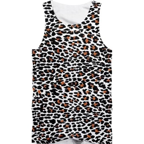 CJLM Leopard Print Tank Tops Printing Casual Fashion Black Brown Vest Free Shipping Men/women Sleeveless T-shirt Oversizes 7XL