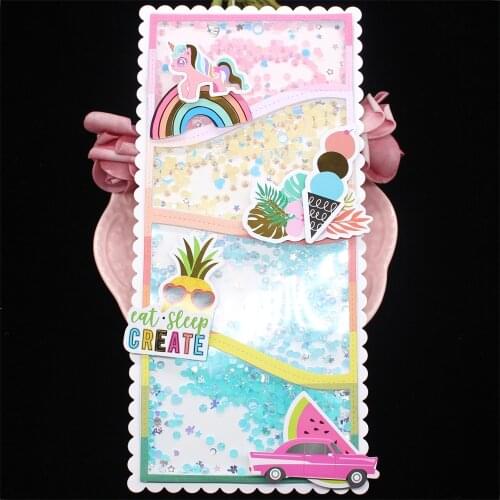 ZFPARTY Slimline Cards Metal Cutting Dies Stencils for DIY Scrapbooking Decorative Embossing DIY Paper Cards