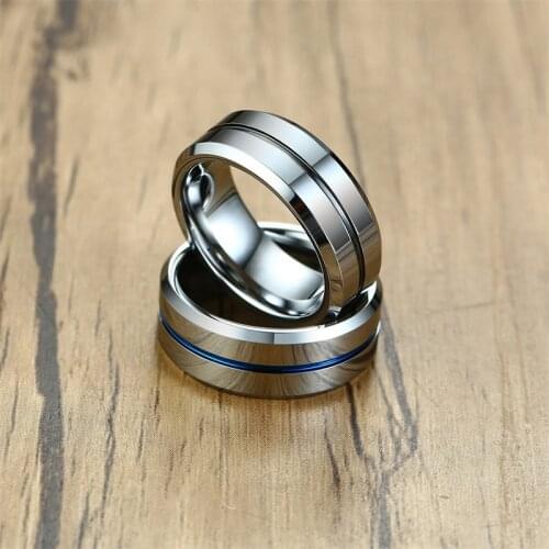 For Man Bridal Wedding Anelli Trendy Jewelry Tungsten Steel Engagement Ring Anillos Drop Shipping