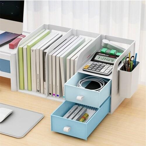 Office Shelves Drawer Organizer Storage Box Student Desktop Sundries Pen Book Stand Cosmetic Remote Control Organizer Rack Hold
