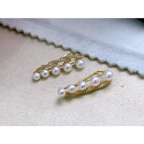 925 Sterling Silver Earrings Base Findings Mountings Settings Jewelry Parts Fittings for Pearls Coral Jade Agate Beads Stones