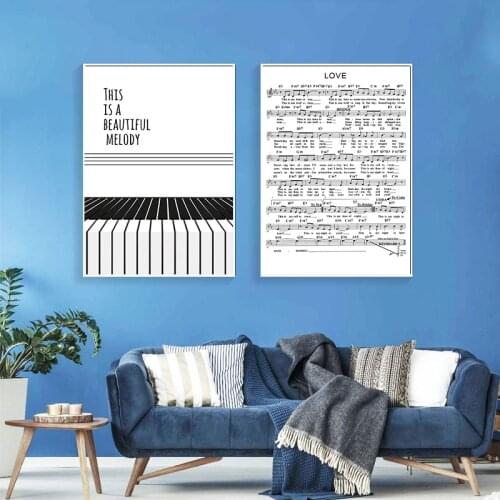 Nordic Piano Staff Sheet Music Poster Print Tchaikovsky Classical Aesthetic Canvas Painting Wall Art Picture Bedroom Home Decor